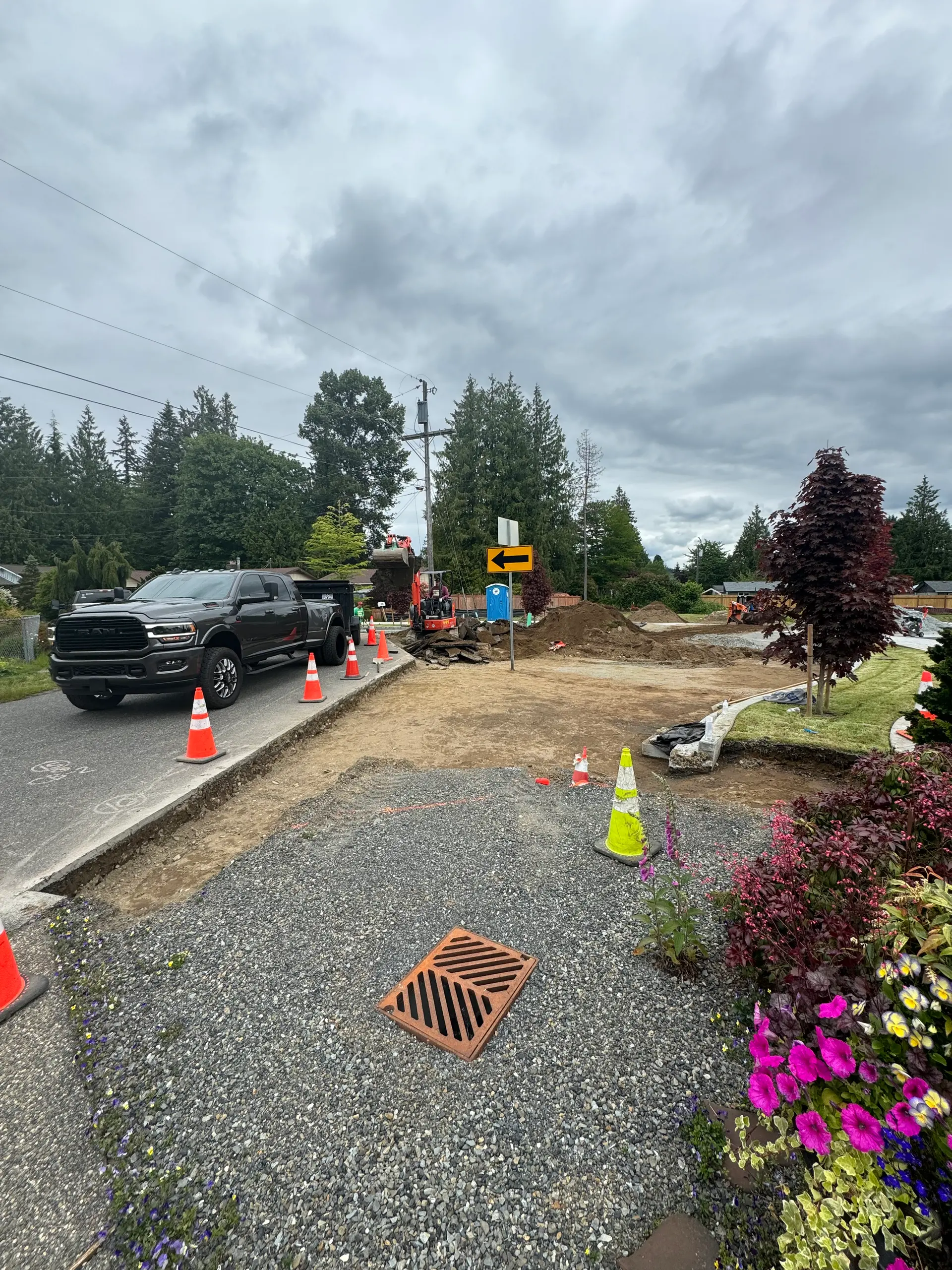 Gravel skid steer grading before sod installation in Snohomish County WA